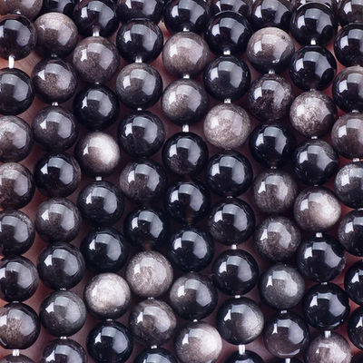 8mm bạc Obsidian đá quý đinh kim cương để làm đồ trang sức