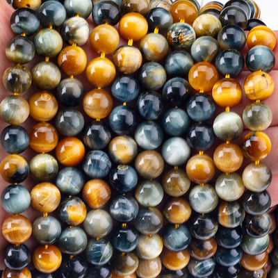 8mm Dream Tiger Eye Ngọc trai Ngọc đá trị liệu Ngọc đá tinh thể để làm đồ trang sức