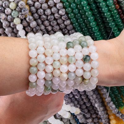 TianShan Emerald Green Round Bead Natural Crystal Gemstone Bead Size khác nhau Loose Bead Strands để làm đồ trang sức DIY