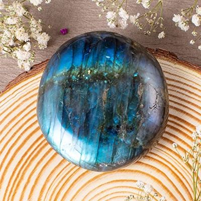 Natural Labradorite Palm Stone Healing Polished Pocket Labradorite Rock Stones Đá phi thường Lo lắng Giảm lo lắng