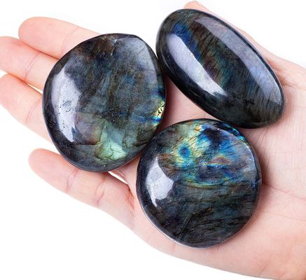 Natural Labradorite Palm Stone Healing Polished Pocket Labradorite Rock Stones Đá phi thường Lo lắng Giảm lo lắng