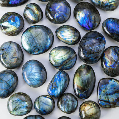 Natural Labradorite Palm Stone Healing Polished Pocket Labradorite Rock Stones Đá phi thường Lo lắng Giảm lo lắng