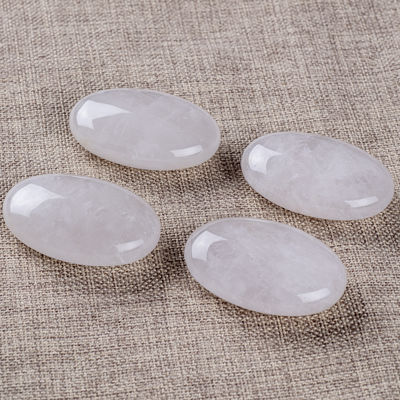 Thạch anh tinh khiết tự nhiên đá cọ Unisex hình bầu dục tinh khiết đá cho Reiki năng lượng Chakra thiền giải phóng lo âu