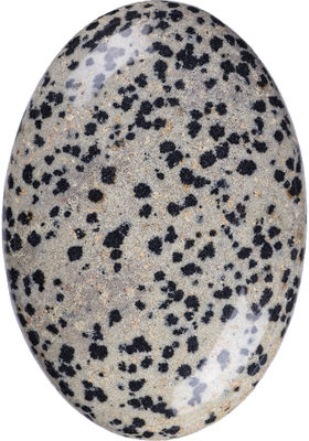 Đá năng lượng tinh thể Dalmatian tự nhiên được đánh bóng Jasper Palm Stone hình bầu dục Đá năng lượng tinh thể Dalmatian cho trang trí tòa nhà