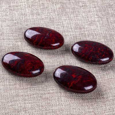 Natural Red Flower Jasper Palm Stone - Thạch tinh chữa bệnh cho cân bằng năng lượng và làm đất