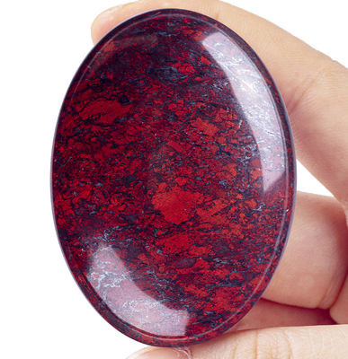 Natural Red Flower Jasper Palm Stone - Thạch tinh chữa bệnh cho cân bằng năng lượng và làm đất