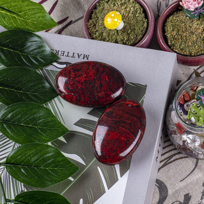 Natural Red Flower Jasper Palm Stone - Thạch tinh chữa bệnh cho cân bằng năng lượng và làm đất