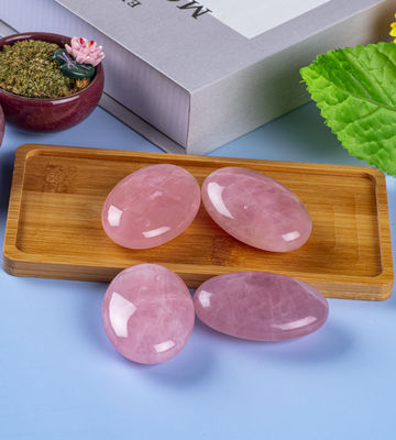 Natural Rose Quartz Palm Stone Healing Polished Pocket Rose Quartz Rock Stones Đá lo lắng Giảm lo lắng