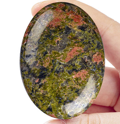Đá cọ Unakite tự nhiên được đánh bóng Đá cọ Unakite Đá quý túi Unakite Đá lo lắng Unakite Để thư giãn căng thẳng Trang trí nhà