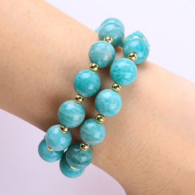 11MM 14MM Tianhe Stone Amethyst Crystal Gemstone Bead Bracelets 2 Lớp
