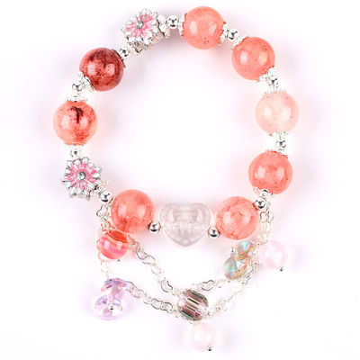 12mm Afghanistan Jade Quartz Trái tim khắc chuỗi tinh thể vòng tròn vòng đeo tay hạt