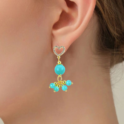 Đá ngọc mắt mèo màu xanh lá cây 6MM 12MM làm bằng tay với vòng tai đinh đinh cho quà tặng