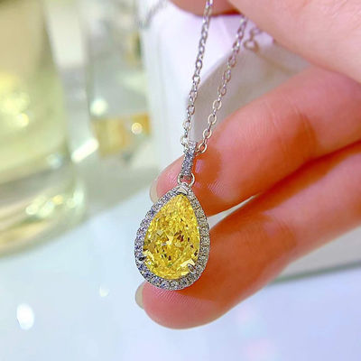 Đá vàng trang trí nước giọt dây chuyền vòng cổ thời trang kim cương Zircon