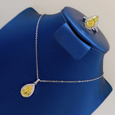 Đá vàng trang trí nước giọt dây chuyền vòng cổ thời trang kim cương Zircon