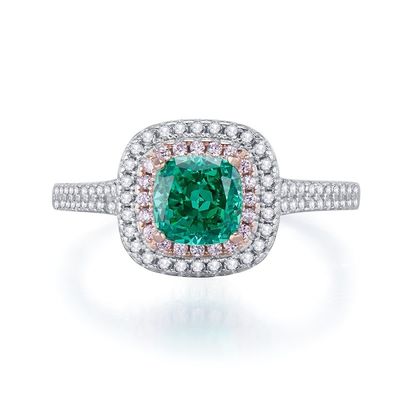 Green hình vuông đá quý Zircon nhẫn cưới cho phụ nữ