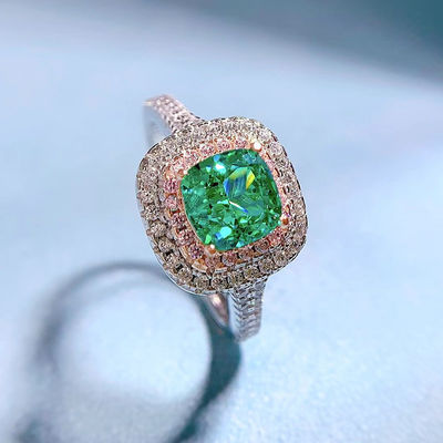 Green hình vuông đá quý Zircon nhẫn cưới cho phụ nữ
