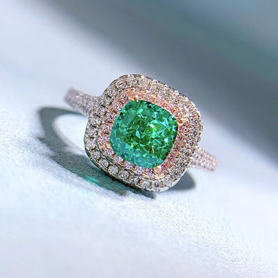 Green hình vuông đá quý Zircon nhẫn cưới cho phụ nữ