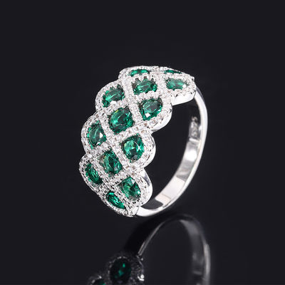 Zircon 925 Sterling Silver Gem Nhẫn đính hôn Hình hoa