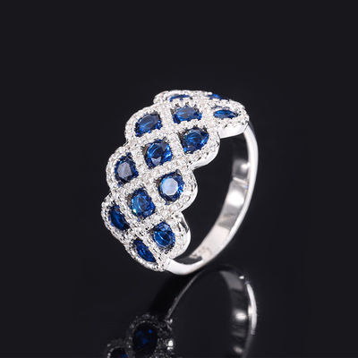 Zircon 925 Sterling Silver Gem Nhẫn đính hôn Hình hoa