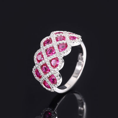 Zircon 925 Sterling Silver Gem Nhẫn đính hôn Hình hoa