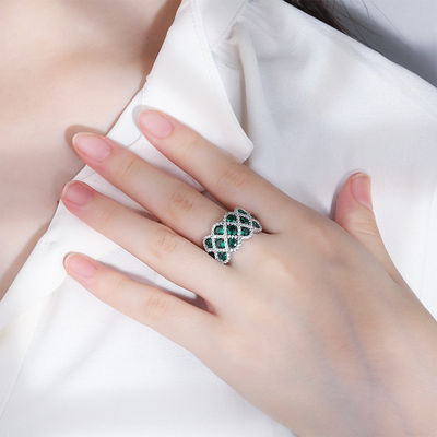 Zircon 925 Sterling Silver Gem Nhẫn đính hôn Hình hoa