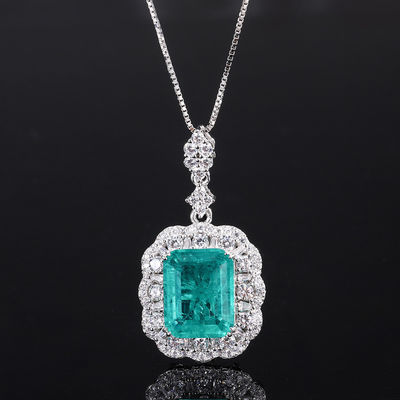 Circon Quadrat Gemstone Necklace Pendant Ring Set Cho Món quà sinh nhật