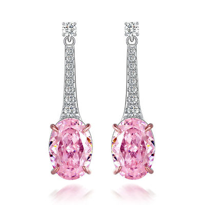 925 Sterling Silver Zircon Long Oval Bàn tai tùy chỉnh Màu sắc