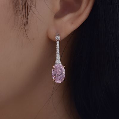 925 Sterling Silver Zircon Long Oval Bàn tai tùy chỉnh Màu sắc