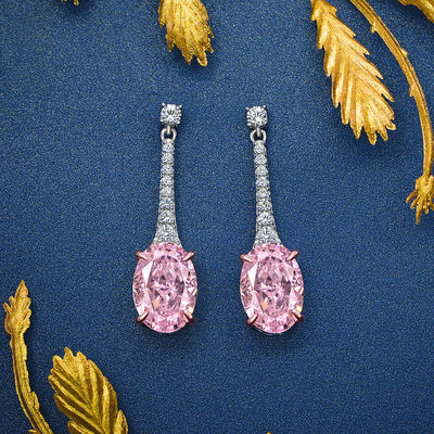 925 Sterling Silver Zircon Long Oval Bàn tai tùy chỉnh Màu sắc