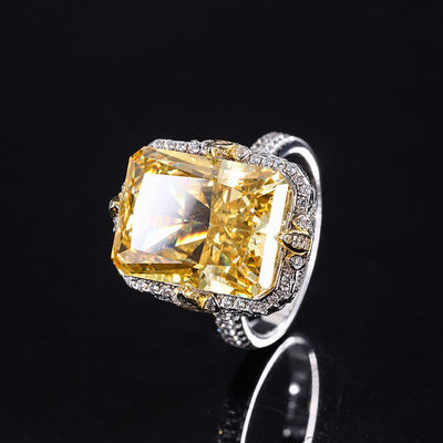 Vàng / Aqua Blue / vàng đá quý 925 Sterling Silver Zircon nhẫn đính hôn