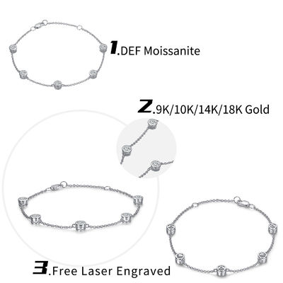Đeo đeo tay kim cương 925 Sterling Silver Moissanite