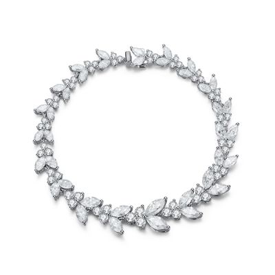 18K vàng lúa mì tai Moissanite vòng tay quần vợt cho đính hôn