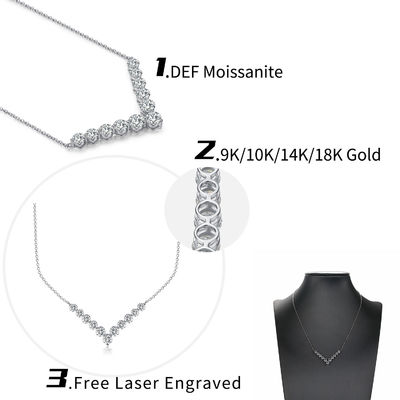 18k vàng Moissanite kim cương nụ cười cổ dây chuyền cho quà tặng