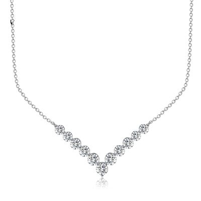 18k vàng Moissanite kim cương nụ cười cổ dây chuyền cho quà tặng