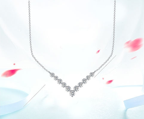 18k vàng Moissanite kim cương nụ cười cổ dây chuyền cho quà tặng