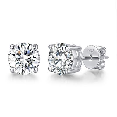18k Gold Moissanite Diamond Stud Bàn tai vàng trắng Hỗ trợ tùy chỉnh