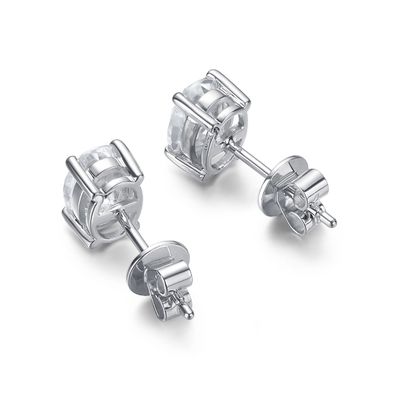 18k vàng Moissanite kim cương hình bầu dục bông tai Studs cho quà