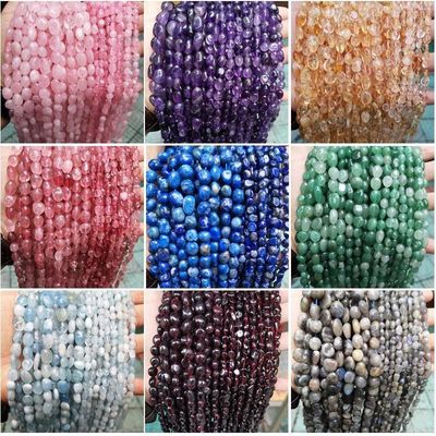 Đá quý tinh thể tự nhiên hình dạng không đều Rose Quartz / Strawberry Quartz / Amethyst / Clear Quartz Loose Bead Strands