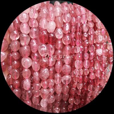 Đá quý tinh thể tự nhiên hình dạng không đều Rose Quartz / Strawberry Quartz / Amethyst / Clear Quartz Loose Bead Strands