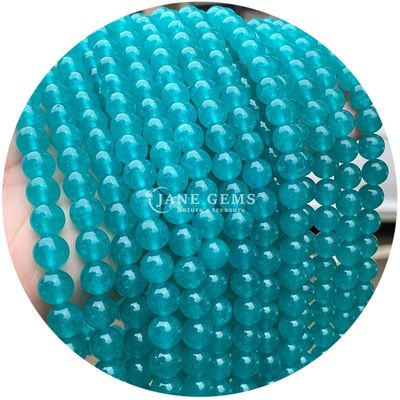 Sản phẩm bán buôn vòng đá tự nhiên hạt vòng lỏng hạt đá quý phụ kiện 8mm Aquamarine lỏng hạt cho đồ trang sức DIY