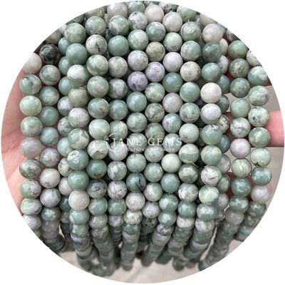 Sản phẩm bán buôn vòng đá tự nhiên hạt vòng lỏng hạt đá quý phụ kiện 8mm Aquamarine lỏng hạt cho đồ trang sức DIY