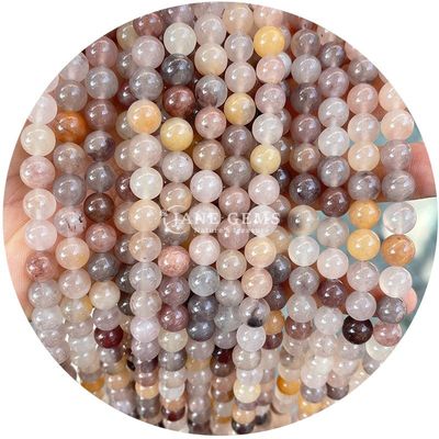 Sản phẩm bán buôn vòng đá tự nhiên hạt vòng lỏng hạt đá quý phụ kiện 8mm Aquamarine lỏng hạt cho đồ trang sức DIY