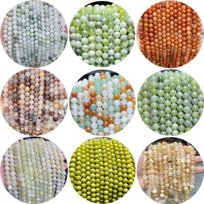 Sản phẩm bán buôn vòng đá tự nhiên hạt vòng lỏng hạt đá quý phụ kiện 8mm Aquamarine lỏng hạt cho đồ trang sức DIY