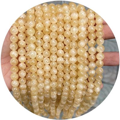 Sản phẩm bán buôn vòng đá tự nhiên hạt vòng lỏng hạt đá quý phụ kiện 8mm Aquamarine lỏng hạt cho đồ trang sức DIY