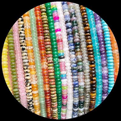 Đá quý pha lê Rondelle Bàn tính Hình dạng HeShi Hạt Các loại đá khác nhau Chuỗi hạt lỏng lẻo để làm đồ trang sức
