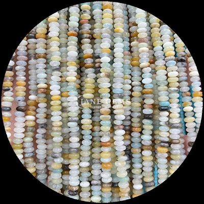 Đá quý tinh thể tự nhiên Rondelle Abacus hình Amazonite Tiger Eye Loose Bead Strands cho vòng đeo tay yoga