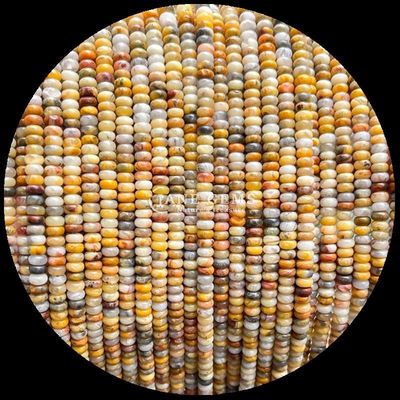 Gems Bead tùy chỉnh kích thước Rondelle Abacus hình dạng đá quý Crazy Agate Aquamarine Loose Bead Strands để làm đồ trang sức
