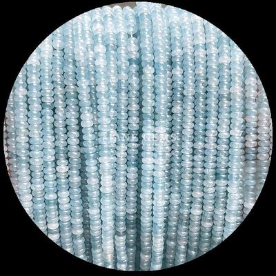 Gems Bead tùy chỉnh kích thước Rondelle Abacus hình dạng đá quý Crazy Agate Aquamarine Loose Bead Strands để làm đồ trang sức