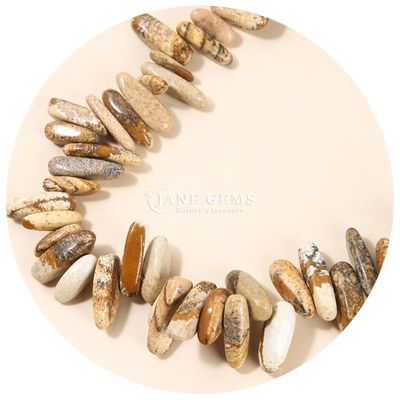 Đá quý tự nhiên hình dạng răng không đều Đá mặt trời Chiếc mắt hổ sợi sỏi sợi hạt lỏng để làm đồ trang sức DIY