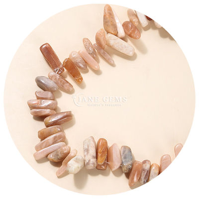 Đá quý tự nhiên hình dạng răng không đều Đá mặt trời Chiếc mắt hổ sợi sỏi sợi hạt lỏng để làm đồ trang sức DIY